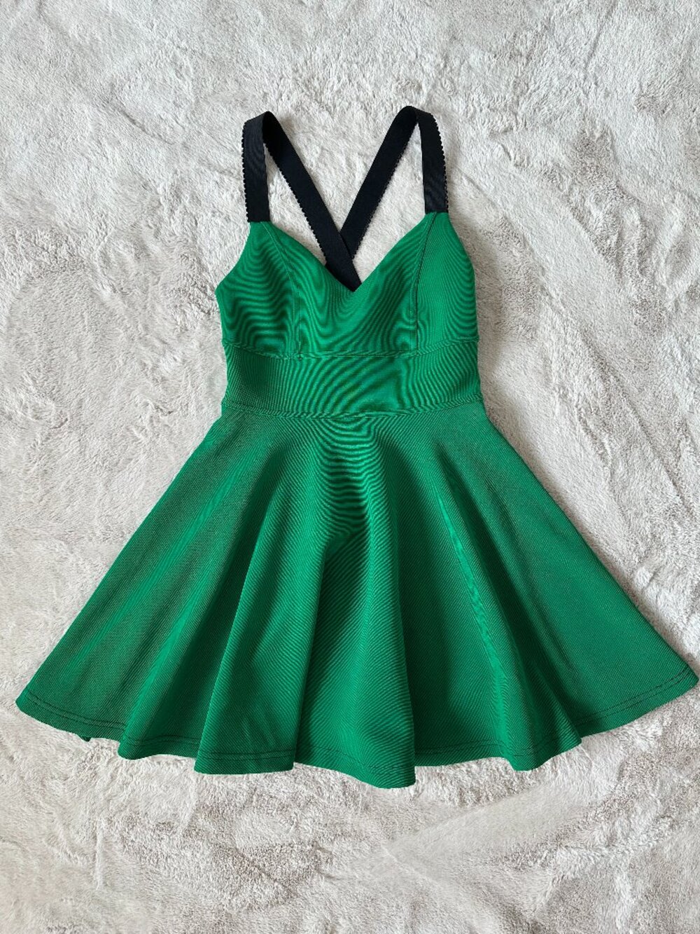 Silence + Noise Green Razorback Babydoll Dress